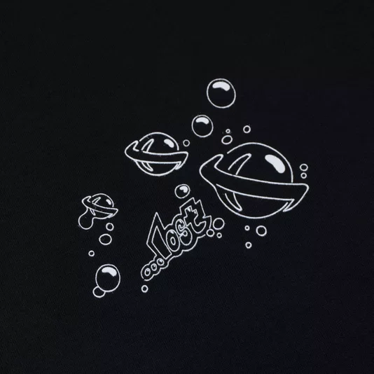 Camiseta Lost X Bob Esponja Box Quadrada Bubble Preto