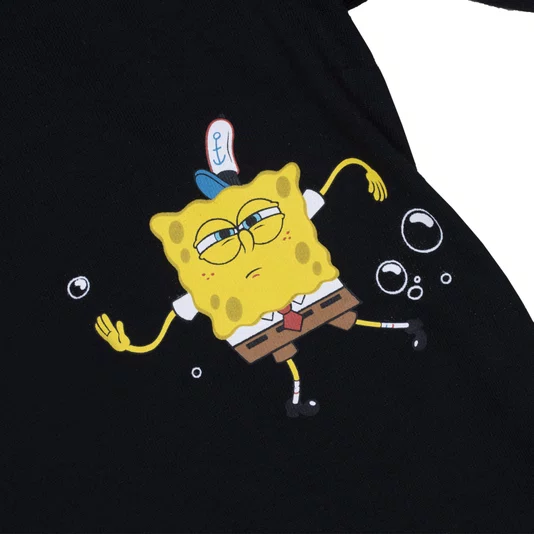 Camiseta Lost X Bob Esponja Box Quadrada Bubble Preto