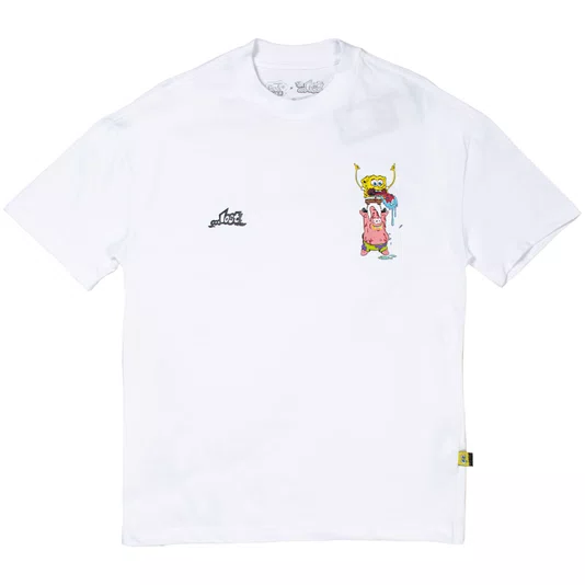 Camiseta Lost X Bob Esponja Craziness Under The Sea Branco