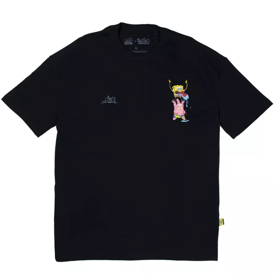 Camiseta Lost X Bob Esponja Craziness Under The Sea Preto