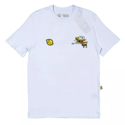 Camiseta Lost X Bob Esponja Krustpants Branco