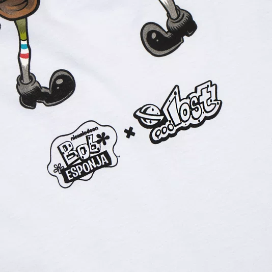 Camiseta Lost X Bob Esponja Krustpants Branco