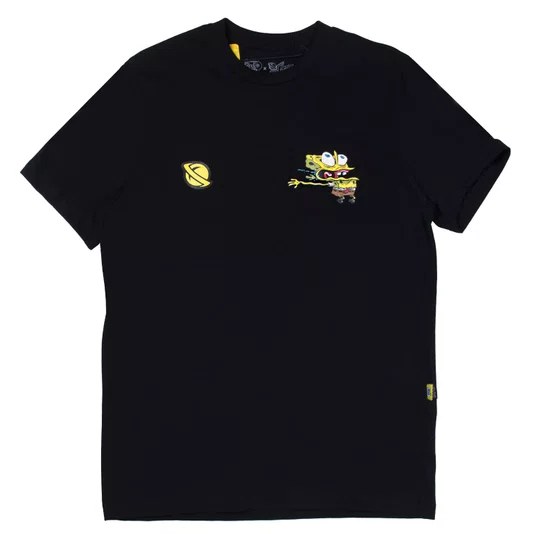 Camiseta Lost X Bob Esponja Krustpants Preto
