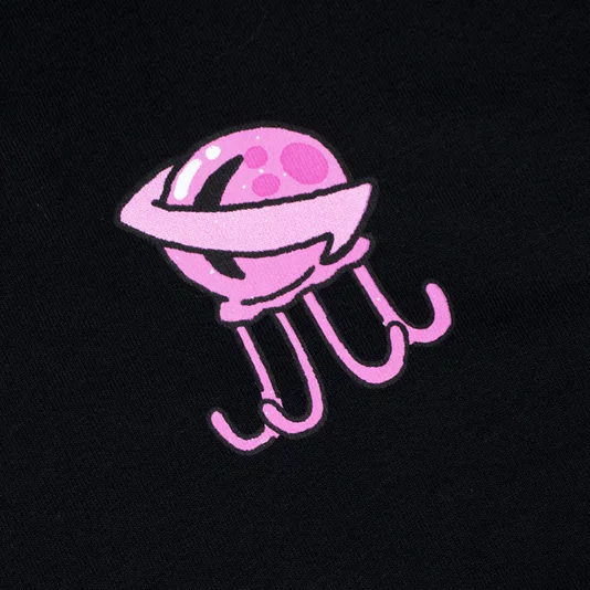 Camiseta Lost X Bob Esponja Octopus Saturn Preto