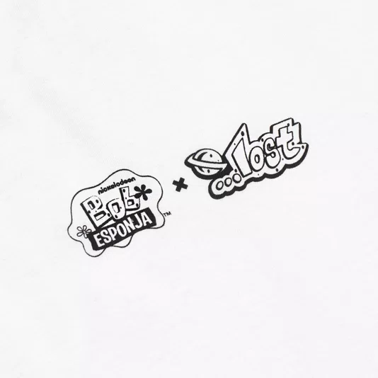 Camiseta Lost X Bob Esponja Quadrada Gary Artist Branco