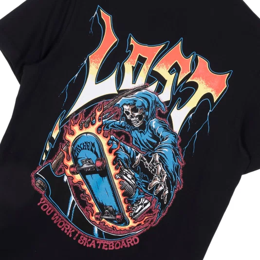 Camiseta Lost You Work I Skateboard Preto