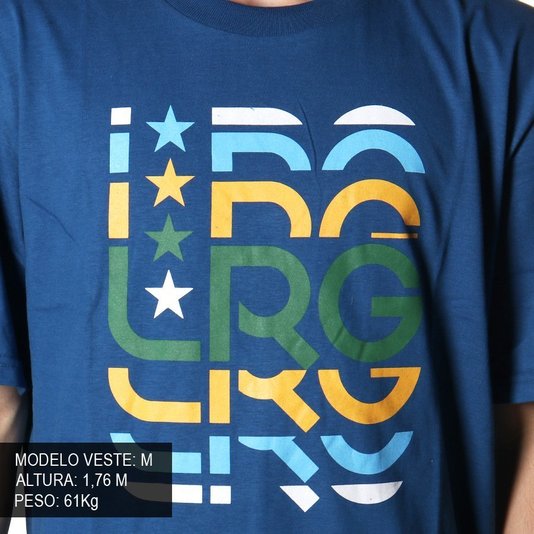 Camiseta Lrg Basica Split Azul