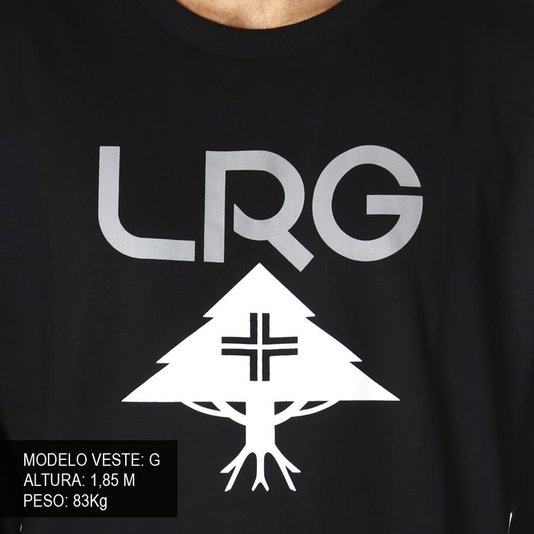 Camiseta LRG Manga Longa Logo Stack Preto