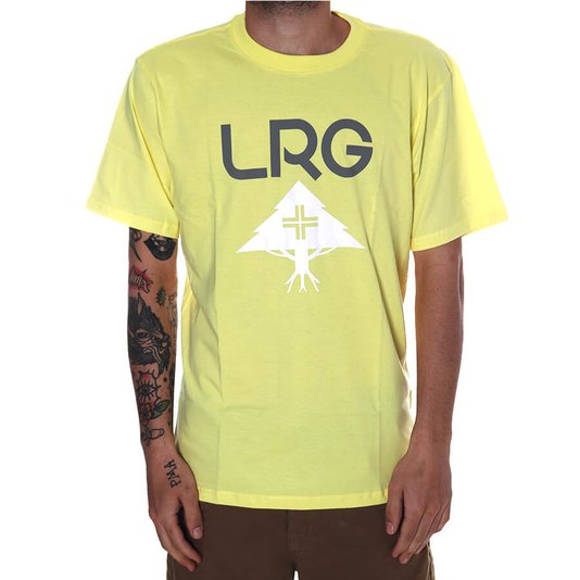 Camiseta Lrg Stack Logo Amarelo/Cinza