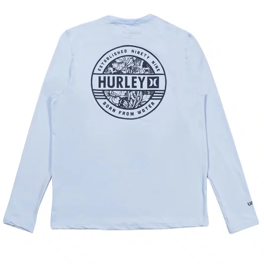 Camiseta Lycra Hurley M/L Sticker Azul Claro