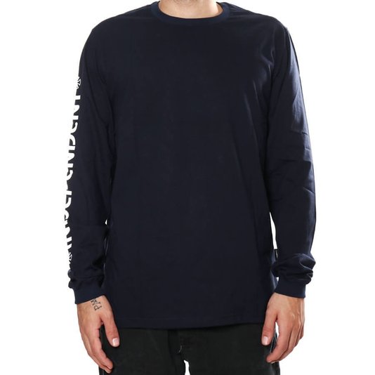 Camiseta Manga Longa Independent Bar Cross Azul Marinho