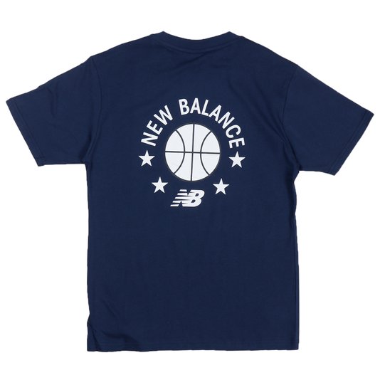 Camiseta New Balance Hoops Essentials Azul Marinho