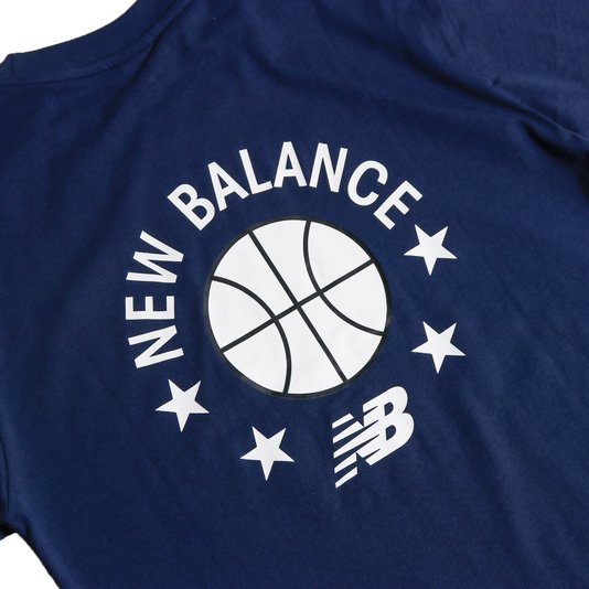 Camiseta New Balance Hoops Essentials Azul Marinho