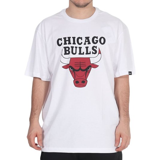 Camiseta New Era Basic Logo Chicago Bulls Plus Size Branco