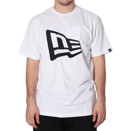 Camiseta New Era Basico Essentials Flag Branco