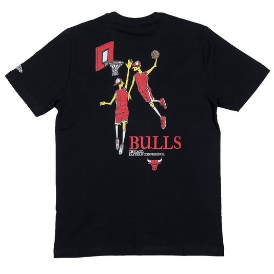 Camiseta New Era Freestyle Chicago Bulls Preto