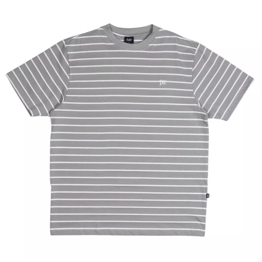 Camiseta Plano C. Listrada Cinza/Branco