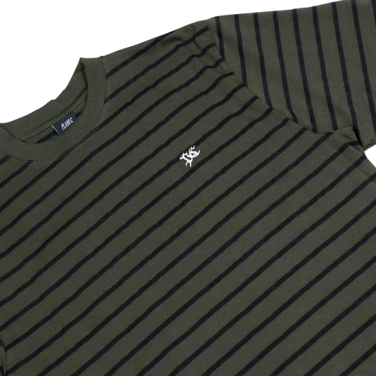 Camiseta Plano C. Listrada Verde/Preto
