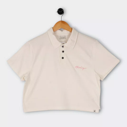 Camiseta Polo Hurley Eco Feminina Off White