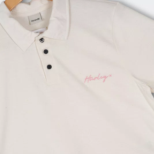 Camiseta Polo Hurley Eco Feminina Off White