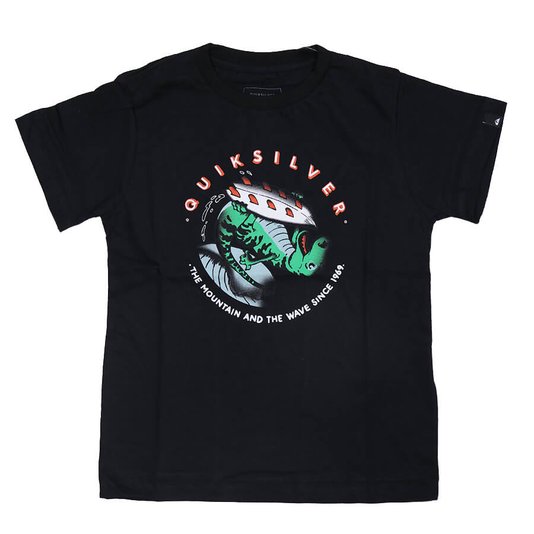 Camiseta Quiksilver Dino Surf Infantil Preto