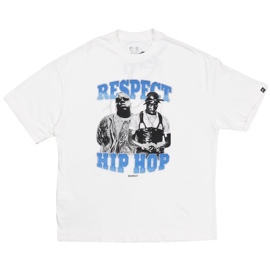 Camiseta Respect Vintage 2pac And Notorius Oversized Off White