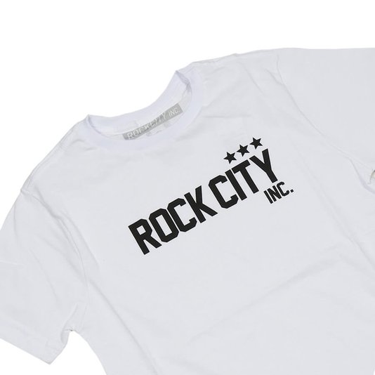 Camiseta Rock City 3 Estrelas Infantil Branco