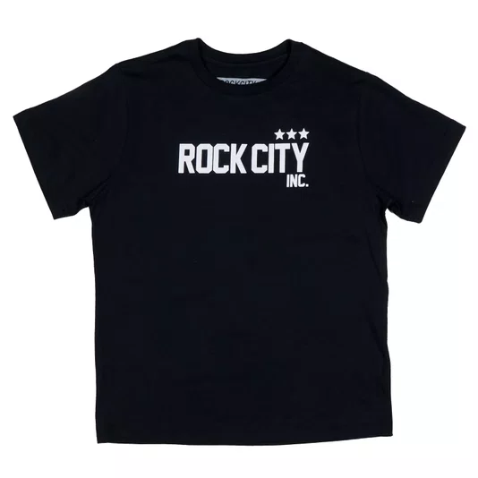 Camiseta Rock City 3 Estrelas Juvenil Preto