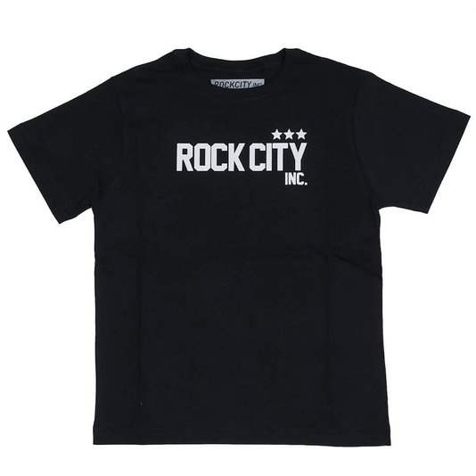 Camiseta Rock City 3 Estrelas Infanto - Juvenil Preto