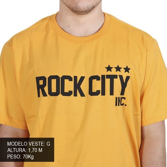 Camiseta Rock City Army 3 Estrelas Nac. Amarelo