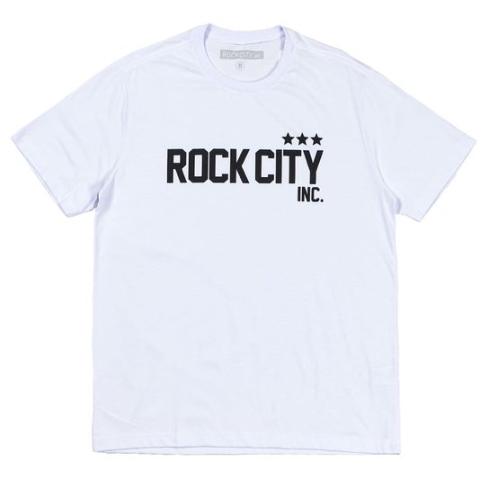 Camiseta Rock City Army 3 Estrelas Nac. Branco
