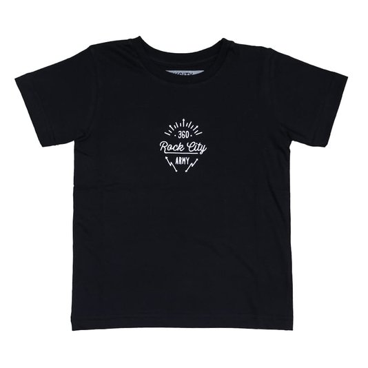 Camiseta Rock City Army 360 Infantil Preto