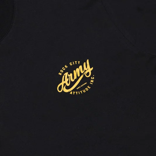 Camiseta Rock City Army Attitude Inc 2026 Preto/Amarelo