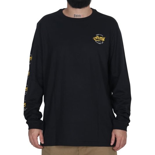 Camiseta Rock City Army Attitude Inc. M/L Preto/Amarelo