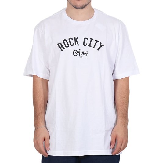 Camiseta Rock City Army Front Branco/Preto