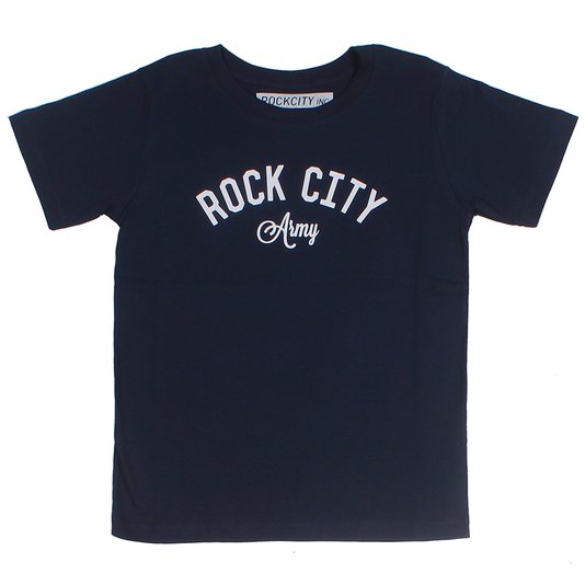 Camiseta Rock City Army Infantil Azul Marinho