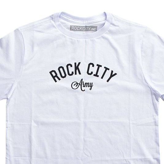 Camiseta Rock City Army Juvenil Branco