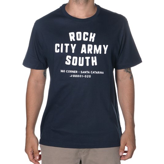 Camiseta Rock City Army South Azul Marinho