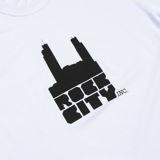 Camiseta Rock City Basic Logo Nac. Branco/Preto
