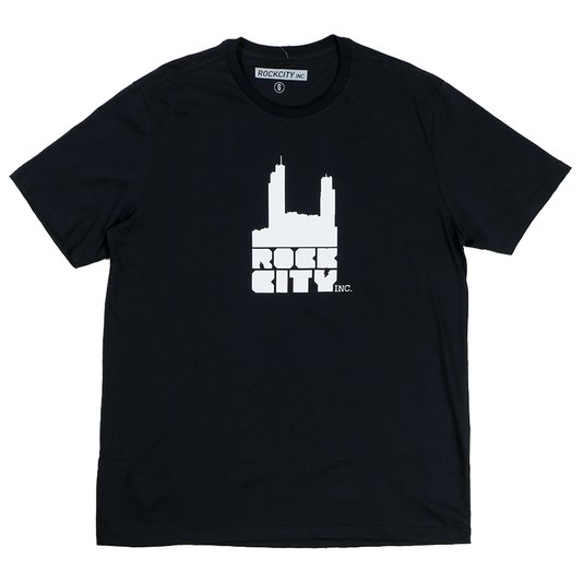 Camiseta Rock City Basic Logo Nac. Preto/Branco