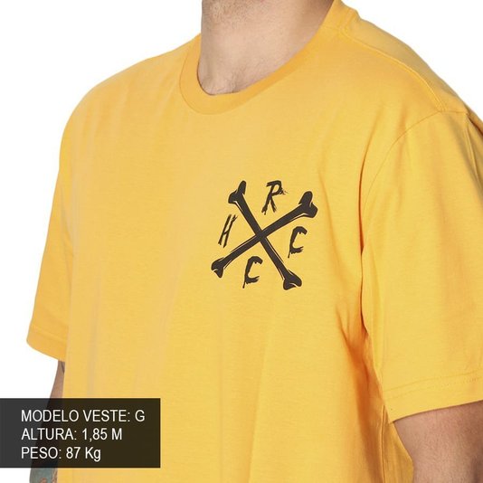 Camiseta Rock City Bones Amarelo