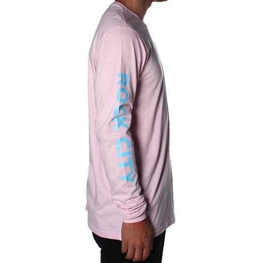 Camiseta Rock City Criciúma Manga Longa Rosa