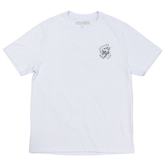 Camiseta Rock City Criciúma Tigre Pox F.C. Branco Camiseta Rock City Criciúma Tigre Pox F.C. Branco