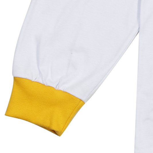 Camiseta Rock City Criciúma Vintage M/L Branco/Amarelo
