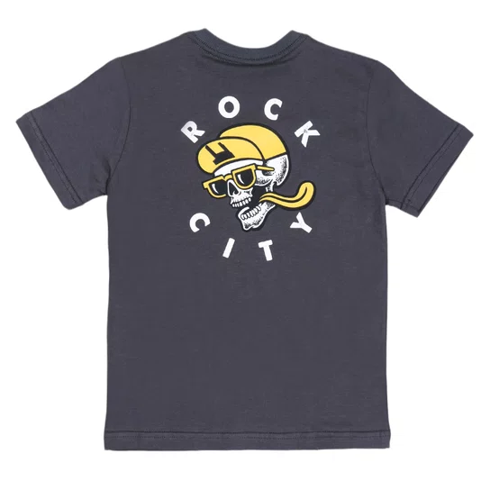 Camiseta Rock City Good Times Infantil Cinza