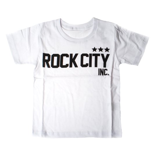 Camiseta Rock City Inc. 3 Estrelas Infantil Branco