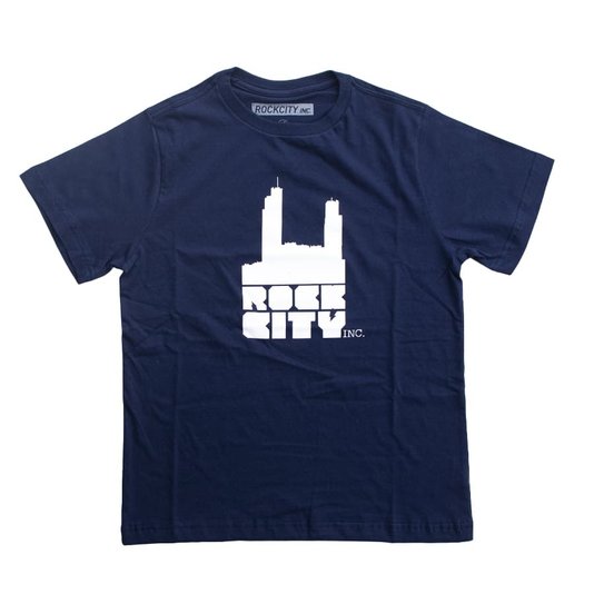 Camiseta Rock City Logo Infantil Azul Marinho