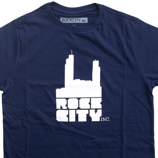 Camiseta Rock City Logo Juvenil Azul Marinho