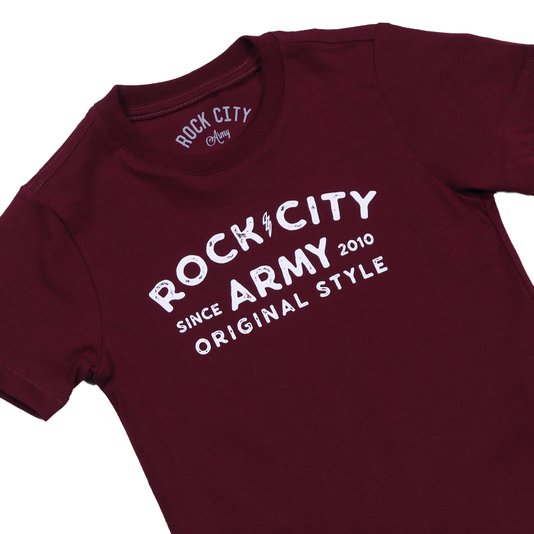 Camiseta Rock City Original Style Infantil Bordô