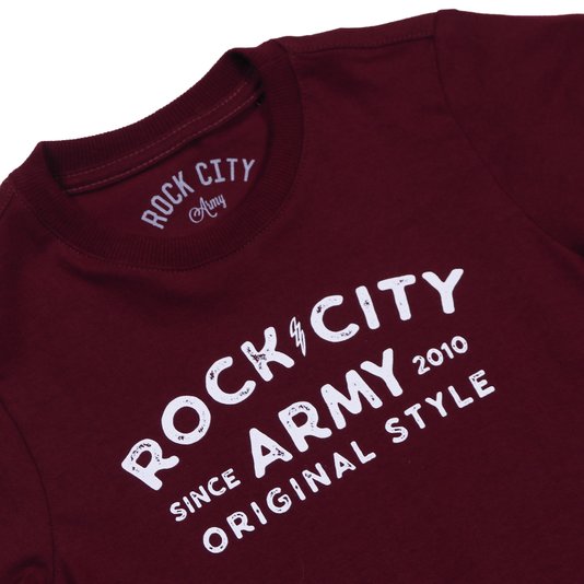 Camiseta Rock City Original Style Infantil Bordô
